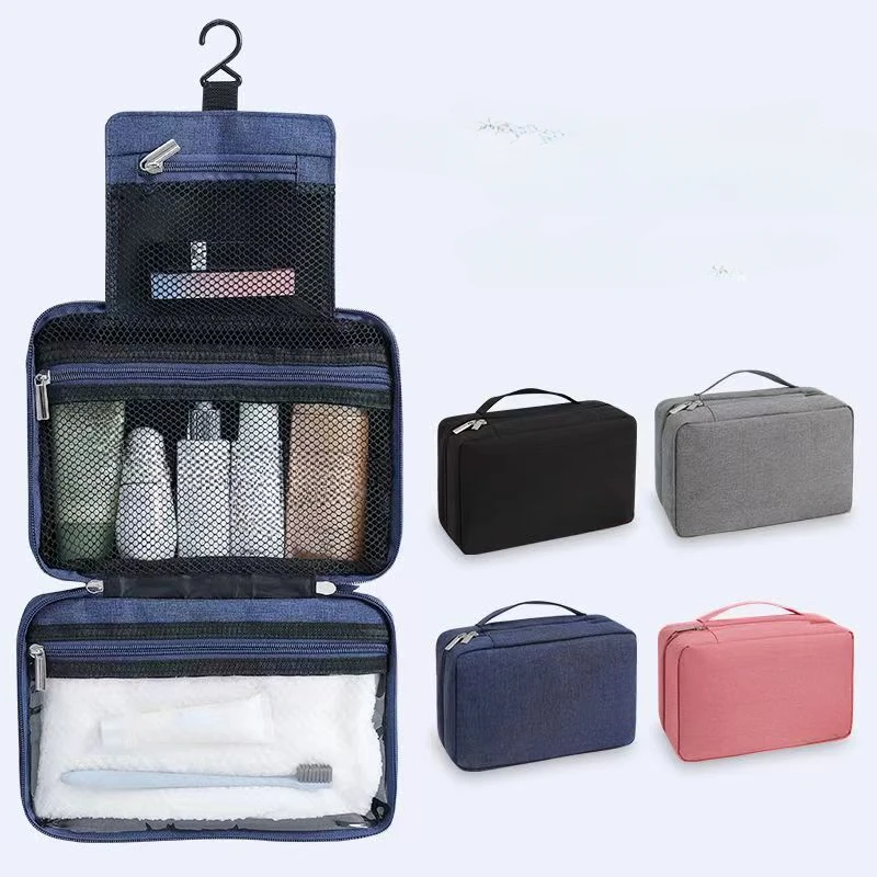 

Portable Toiletry Washbag with Hanging Hook Waterproof Women Bathroom Cosmetic Storage Bag Large Capacity Travel Men Makeup Case