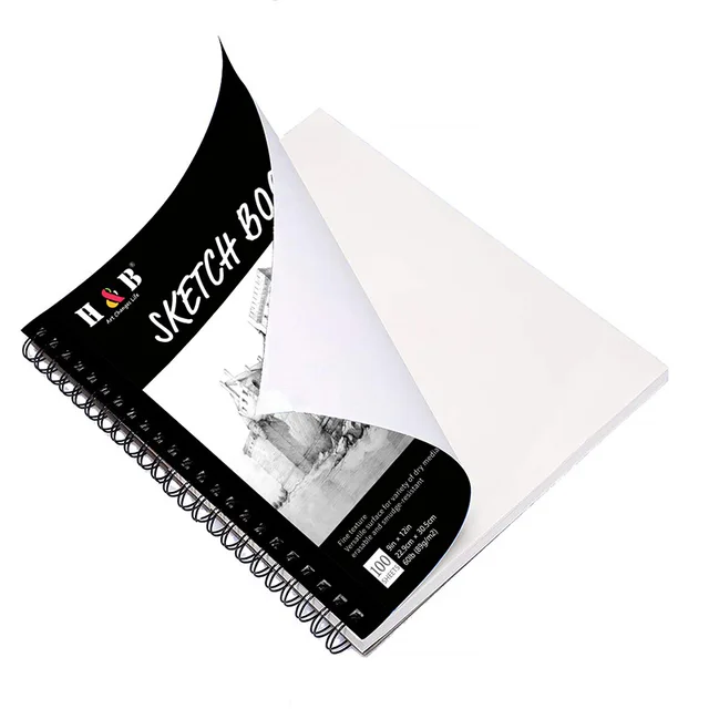 Cuaderno de bocetos de 10 * 12 pulgadas, 100 hojas / pieza, papel de dibujo  grueso, bloc de dibujo de papel de dibujo, papel de arte para dibujar y pi