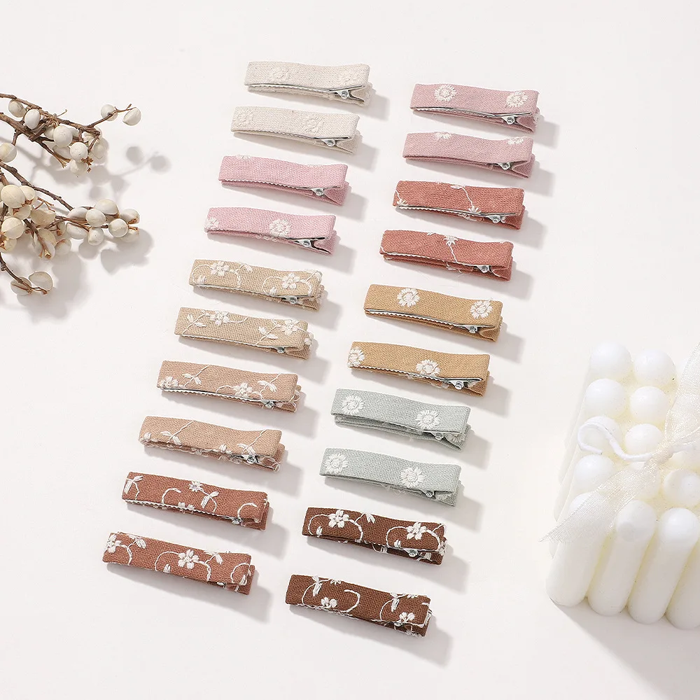 

200 шт./партия, заколки-КРОКОДИЛЬЧИКИ из хлопка и льна