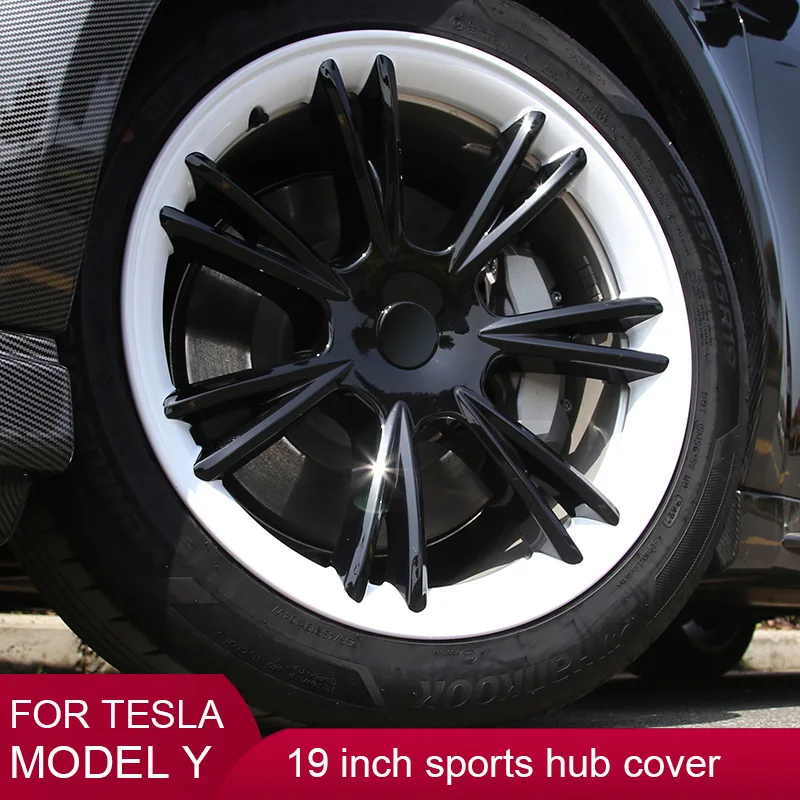 

4PCS 19-Inch Wheel Cap For Tesla Model Y Wheel Cover Performance Replacement Wheel Hub Cap Full Rim Cover Accessories 2020-2023