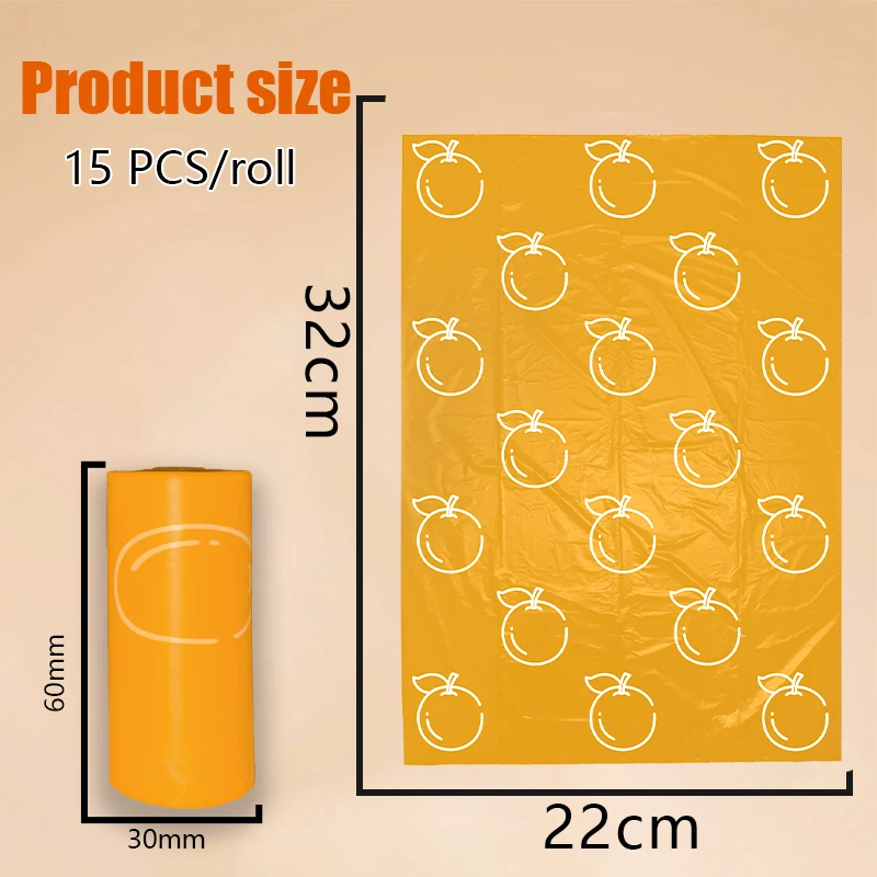 EPI Photodegradable Pet Poop Bags Orange Scented Dog Poo Bag Pet Cleaning Supplies Dispenser Gift