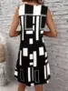 Sleeveless Dress Geometric Pattern