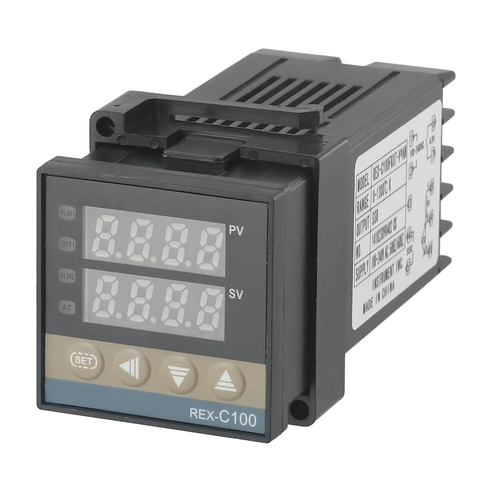 

REX-C100 Intelligent Temperature Controller AC100-240V Digital Thermostat SSR Output Thermostat 0-1300℃ PID Controller