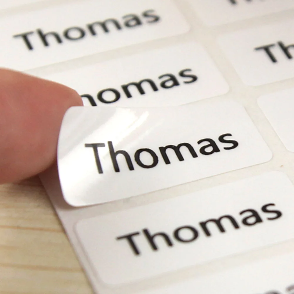 Free Shipping White Name Stickers Water Proof Labels Stationery Sticker