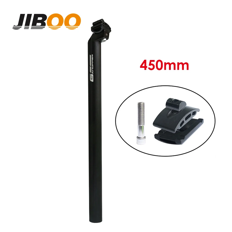 JIBOO 450mm MTB Seatpost Matte Black 25.4mm 27.2mm 31.6mm Folding Bike