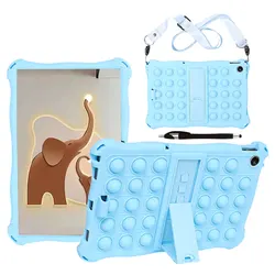 Soft Bubble Silicone Kickstand Cover for M10Plus 3rd TB128FU (SkyBlue)