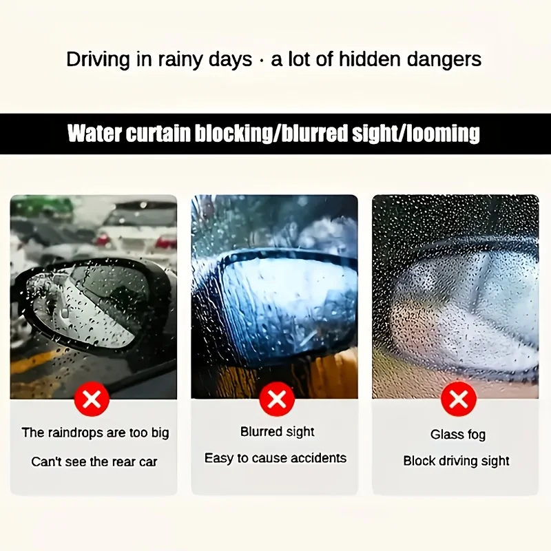 Car Glass Rearview Mirror Rain Spray Nano Coating Superhydrophilic For Poor Weather Driving Enhances Visibility