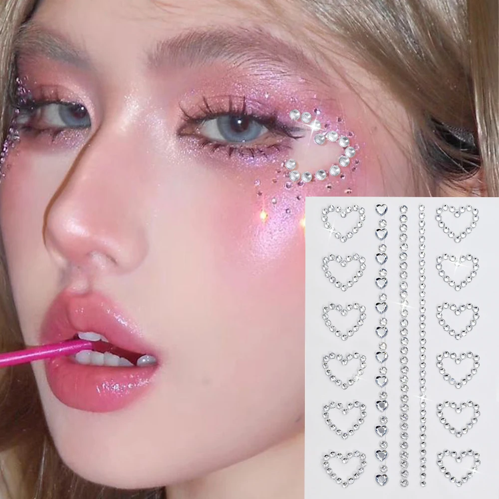 Sparkling Rhinestone Face Tattoo Stickers