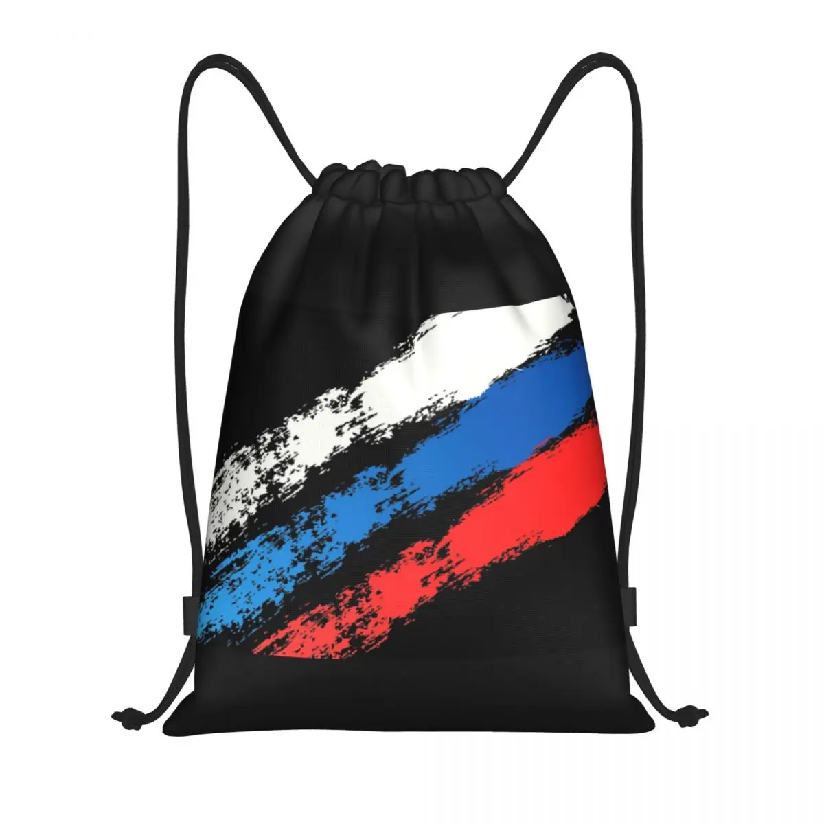 

Russia Flag Russian Pride Drawstring Backpack Sports Gym Bag for Women Men Training Sackpack