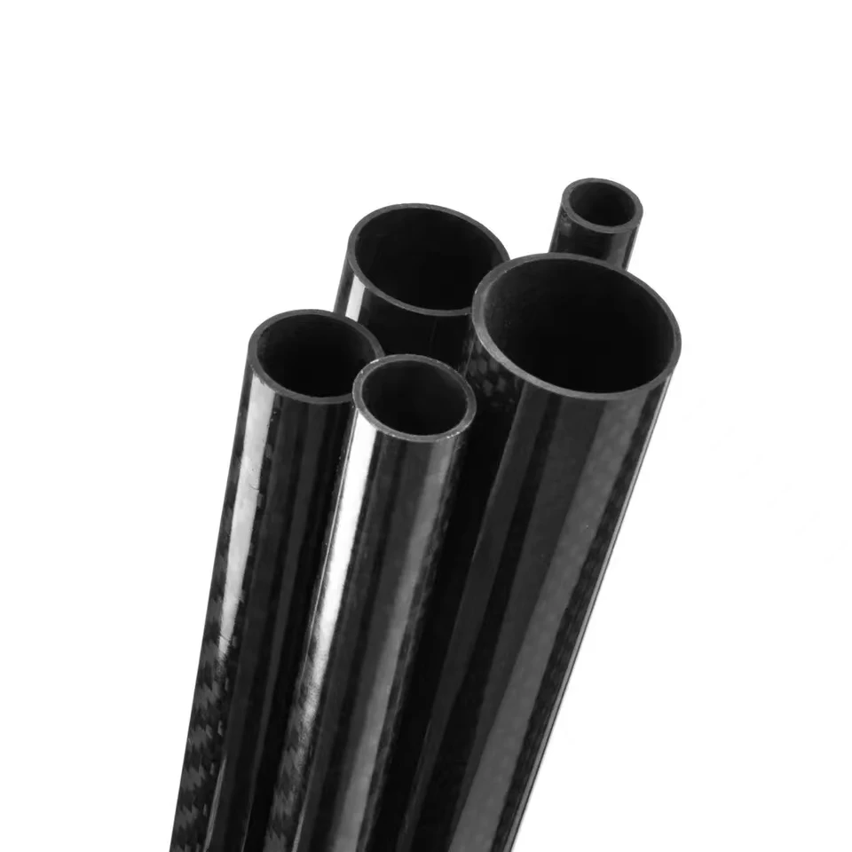 2pcs 3k full carbon carbon fiber tube with wall thickness 1.5mm length 500mm for rc aircraft and kite 3
