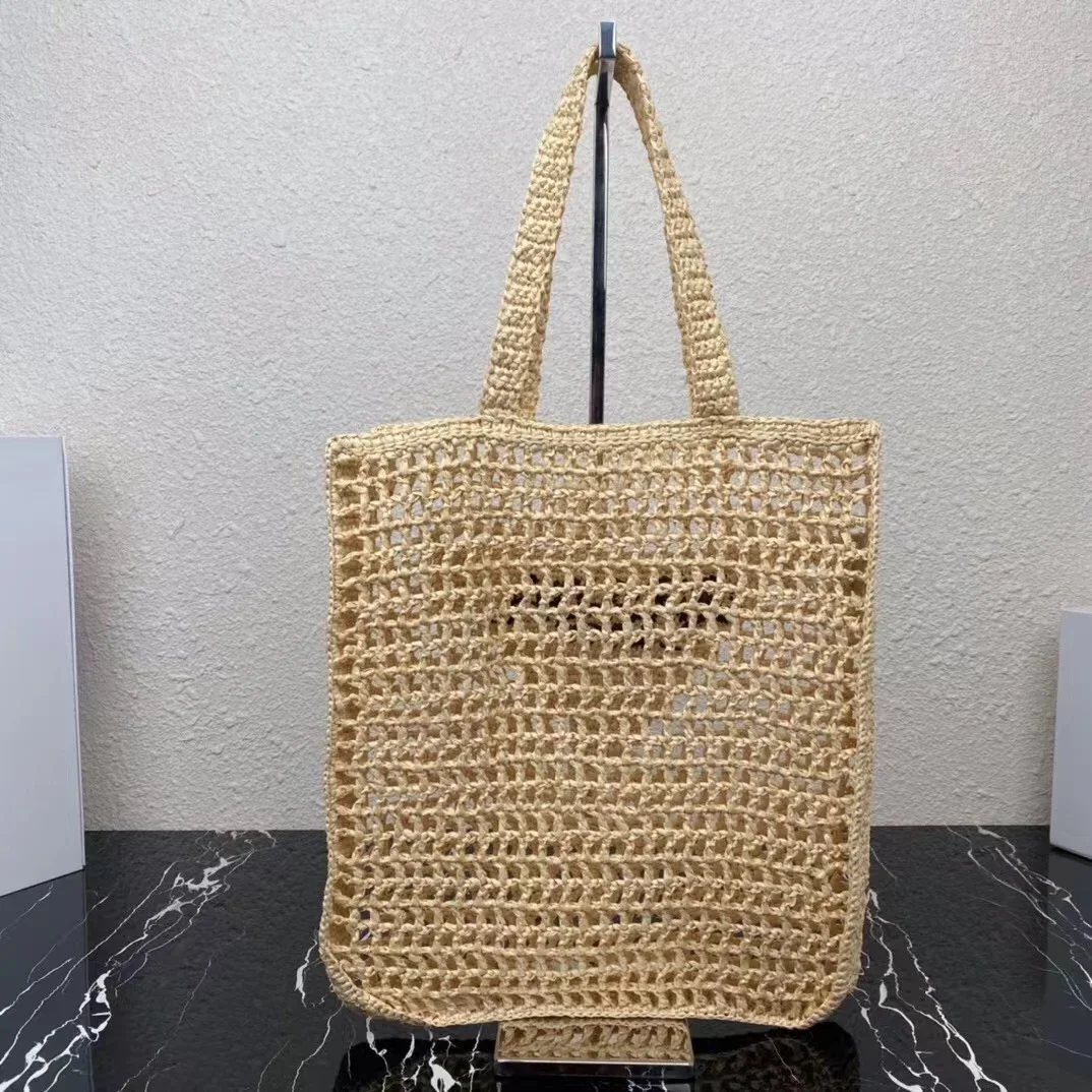 

Luxury Design Women Plaited Raffia Straw Bag Large Capacity Casual Tote Handbag Hollow Summer Beach Vacation Shoulder Bag
