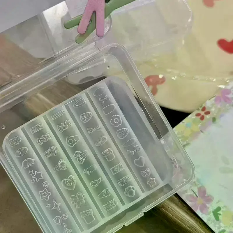 꽃 여우 투명 실리콘 네일 몰드 DIY 네일 아트 장식 매니큐어 디자인 도구 3D 아크릴 네일 아트 조각 몰드 참