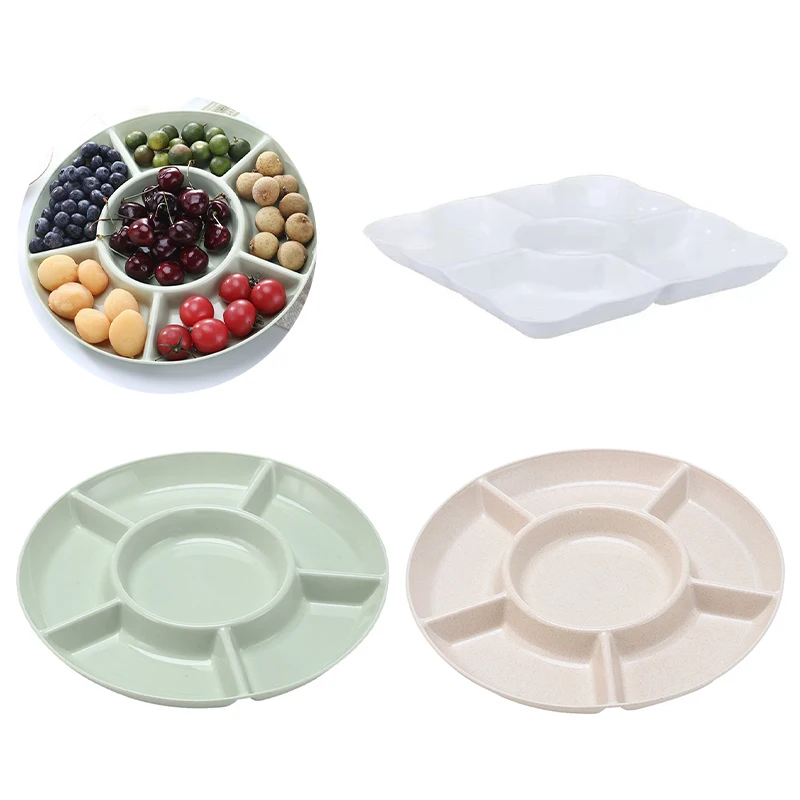 6-Compartment Food Storage Tray Fruit Snack Plate Appetizer Serving Platter 5
