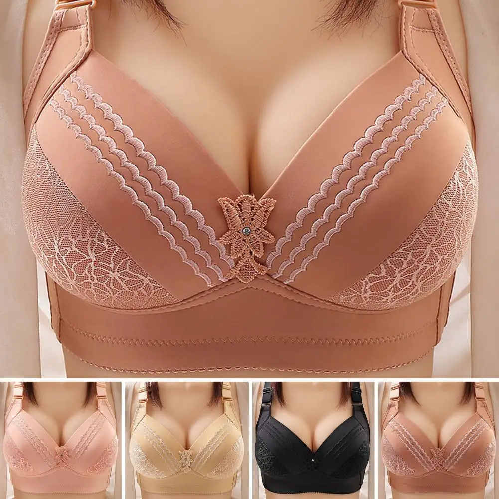 

Бюстгальтер пуш-ап Женский, Удобный беспроводной Бралетт для женщин среднего возраста, мягкий дышащий пикантный полноразмерный топ с эффектом пуш-ап
