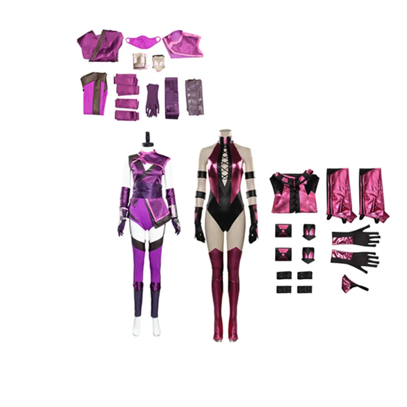

Mileena Cosplay Jumpsuit Swimsuit Anime Game Mortal Cos Kombat Top Pants Costume Outfits Women Halloween Carnival Party Suitt