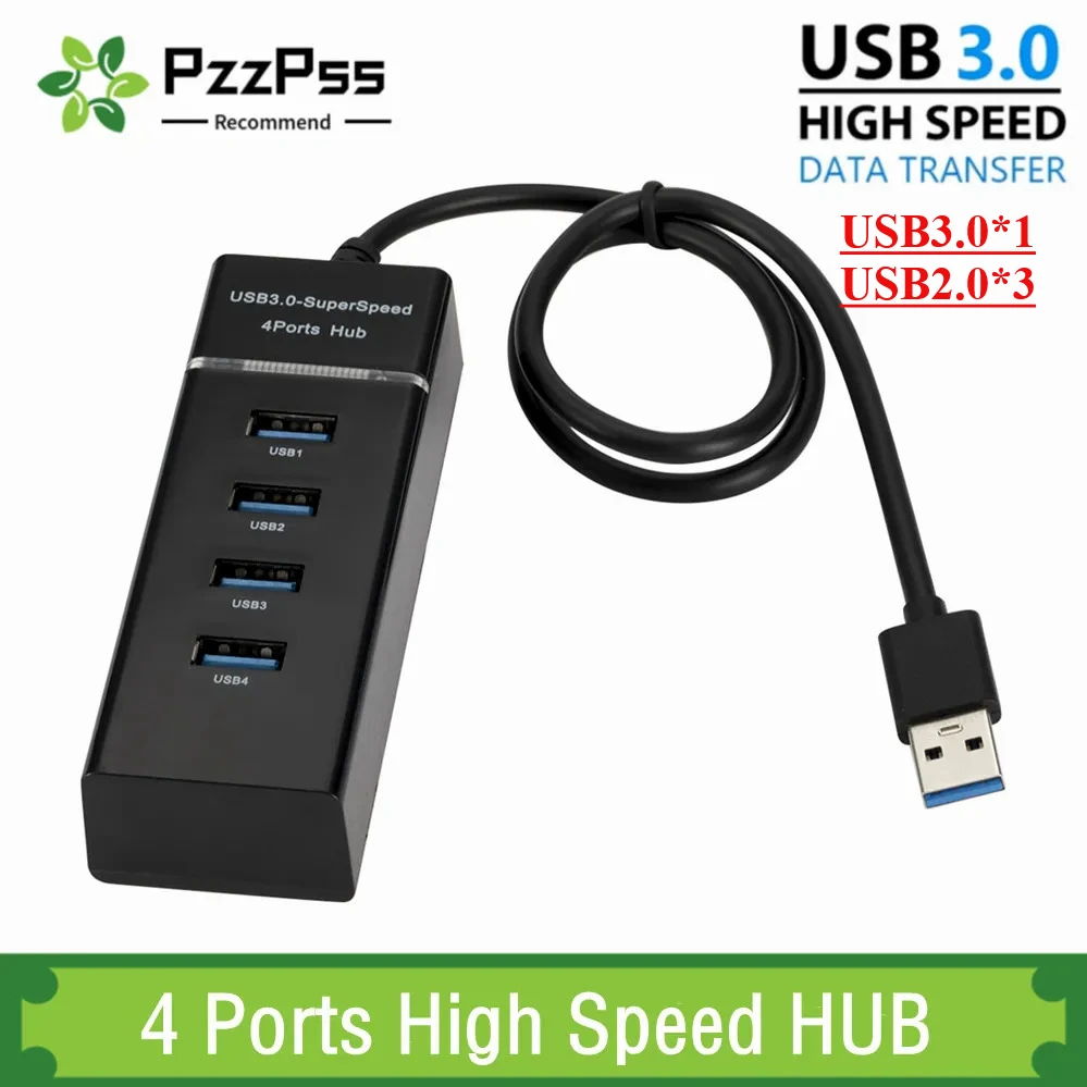 4 Ports High Speed HUB High-Speed 4 Port USB 3.0 2.0 Multi HUB Splitter Expansio