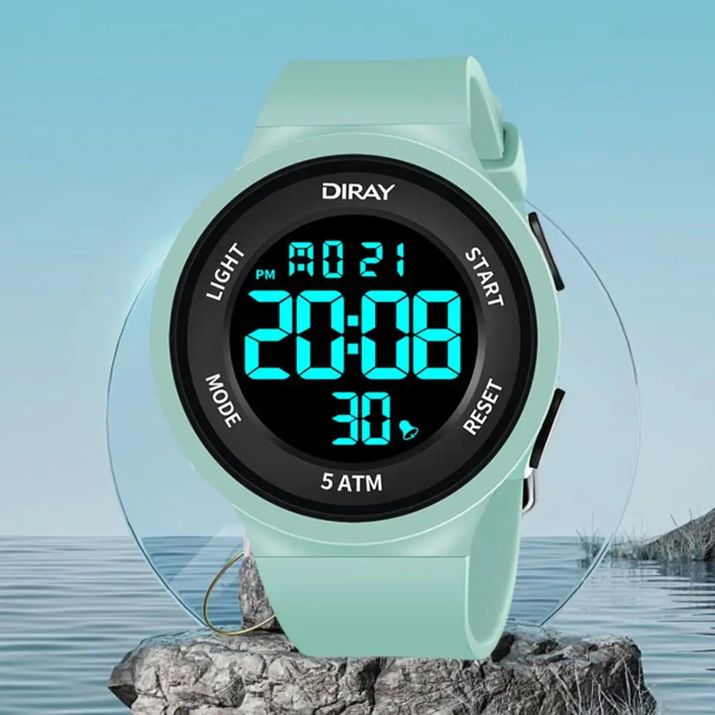 

Day/hour/second Chronograph Watch Waterproof Led Digital Sports Wristwatch with Adjustable Strap Shockproof Design for Couples