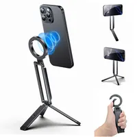 Magnetic Phone Tripod Stand w Clip Design MINI Tripod Magsafe Phone Holder for Iphone 16 15 14 13 12 Android Travel Photography