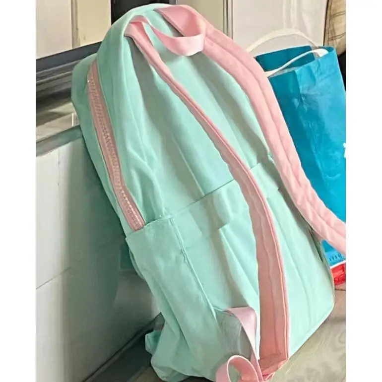 Miyagawa Colored Contrast Backpack High School Students Schoolbag 2024 New Female Causal Large Capacity Backpacks 2