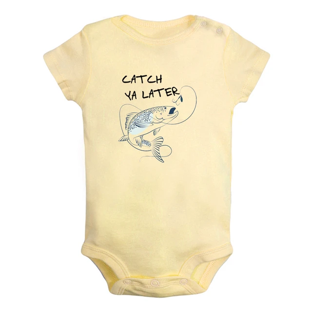 Catch Ya Later Fun Trout Fishing Graphic Baby Bodysuit Cute Boys
