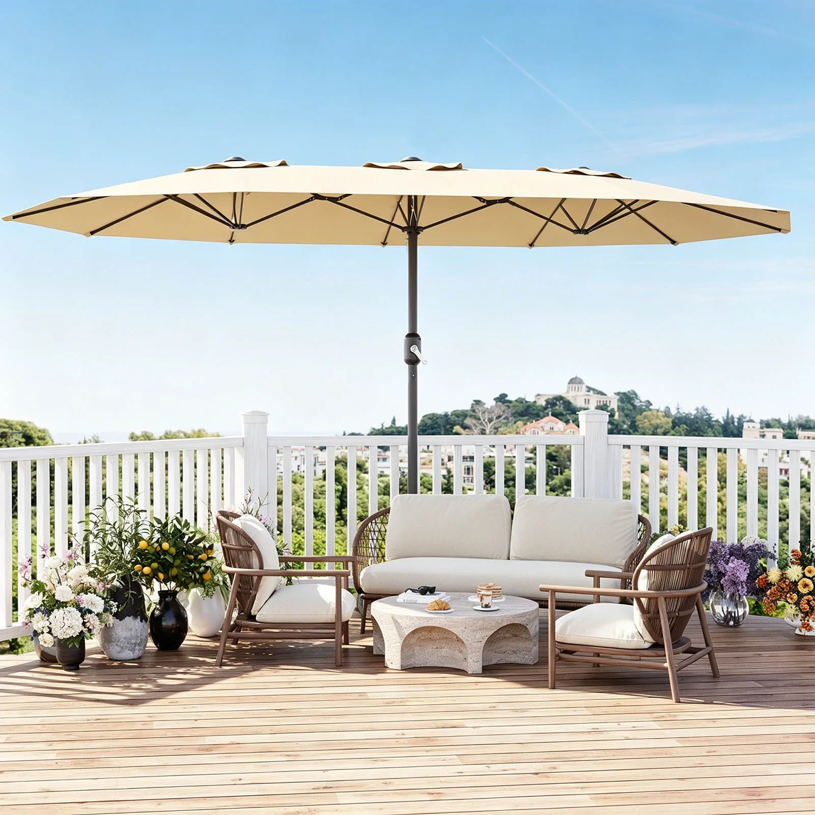 HiMiss 15x9FT Duży Prostokątny Parasol Ogrodowy z EU za $80.14 / ~298zł