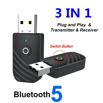 3-in-1 Bluetooth-compatible 5.0 Audio Receiver Transmitter Usb Adapter For Tv Pc Car Aux Speaker 1