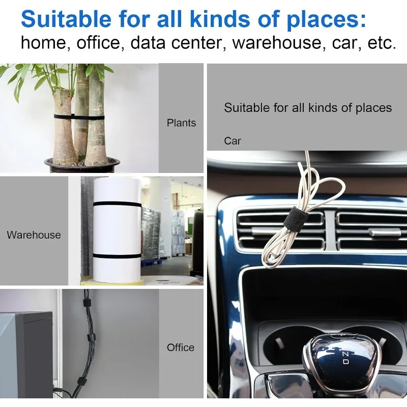 1-50m Velcros Cable Organizer USB Tie Cord Desk Computer Management Tape Ties Earphone Wire Holder Winder Phone Hook and loop 6