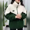 Autumn Winter Fleece Fluffy Jacket Streetwear Harajuku Zipper Coat Woman Lightweight Jacket Plush Warm Jacket Splice Coat 3