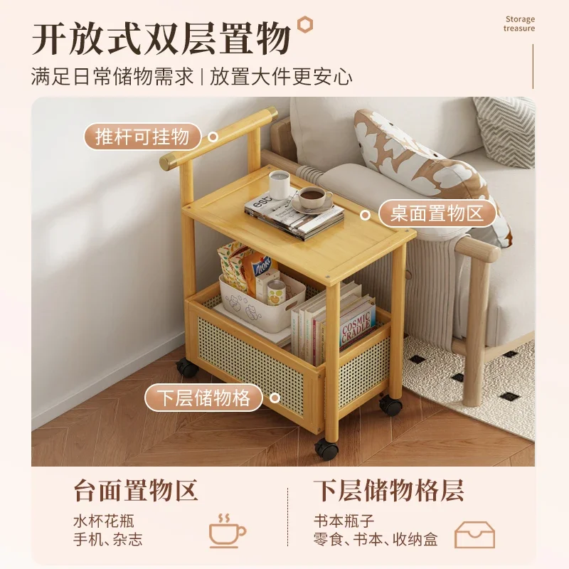 Small Household Living Room Coffee Table, Small Table, Mobile Side Bedside Cabinet, Simple Multifunctional Sofa Trolley