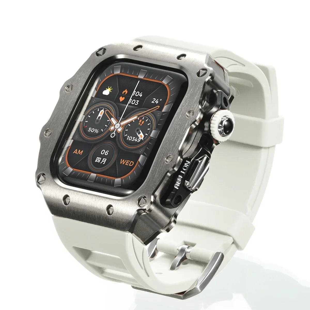 Deluxe Silicone Sport Strap with Stainless Steel Case