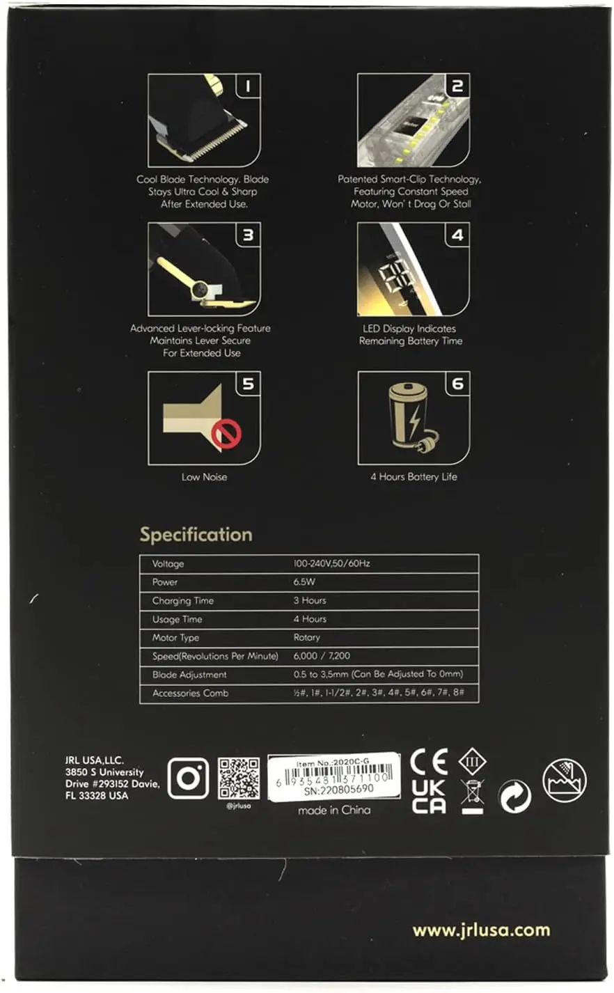 Professional Hair Clippers w/Cool Blade Technology for Men's Grooming - Rechargea 4