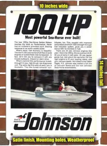 

Лодочные моторы 1966 Johnson с металлическим знаком, 10x14 дюймов