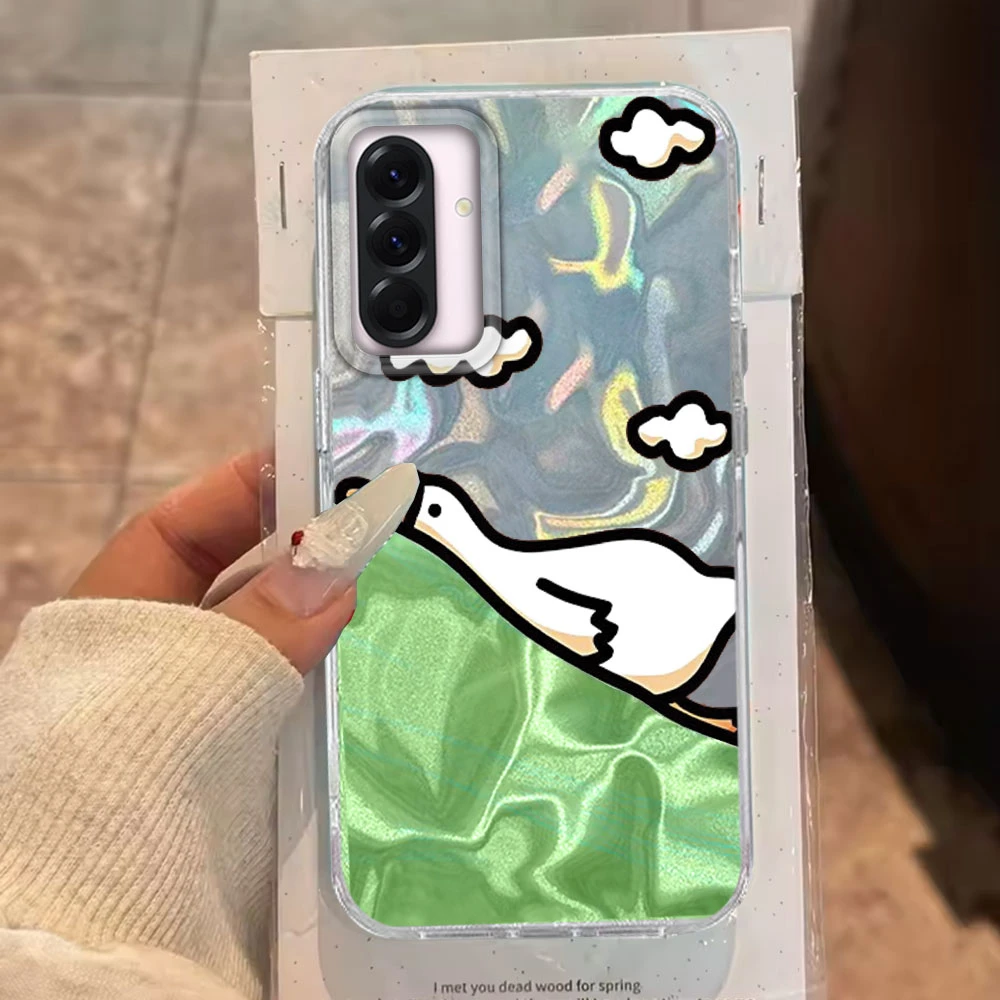 Adorable Cartoon Duck Cat Silicone Phone Case Back Cover