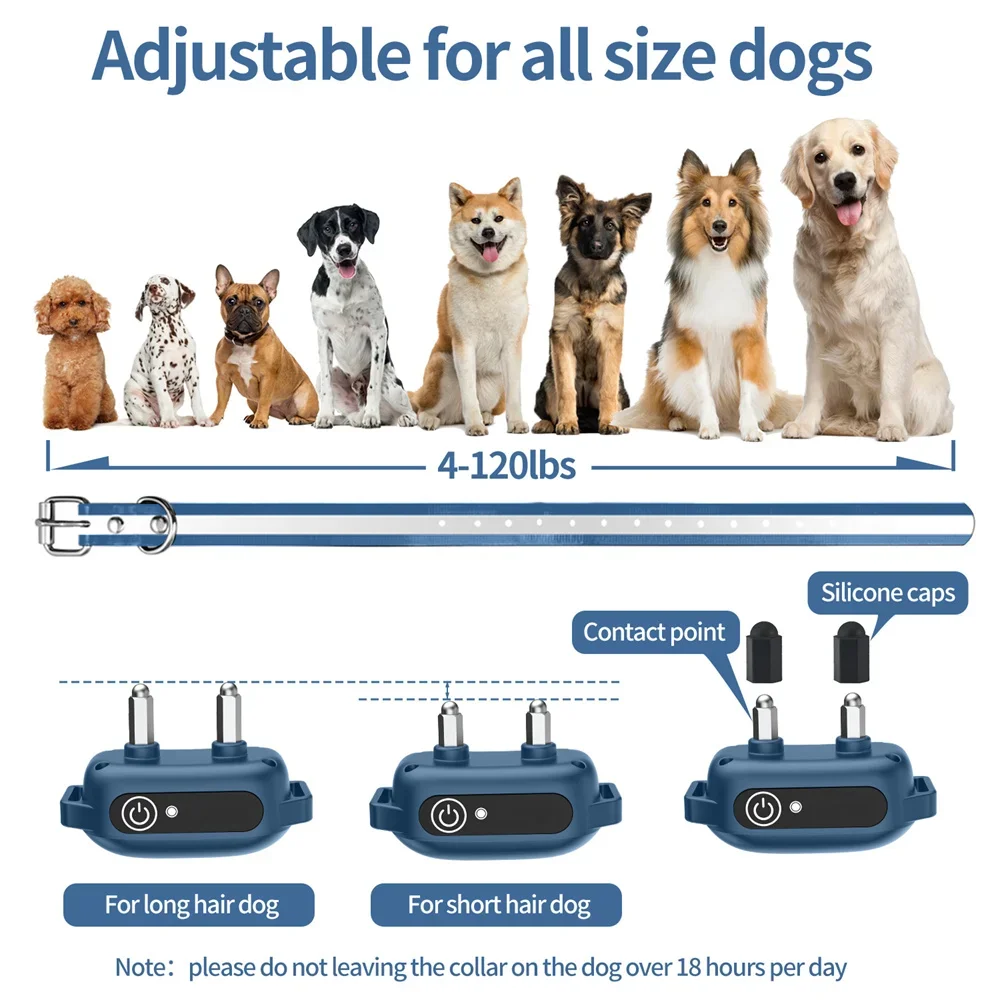 Dog Training Collar Remote Control Bark Stop 3 Modes Beep Vibration Static Waterproof 3300 Feet Rechargeable For All Dogs_voghion.com
