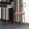 Modern Makeup and Dressing Chairs, Deep Pink Bow Shaped Dressing Chairs, Bedroom Princess Chairs with Bow Shaped Backrests 6
