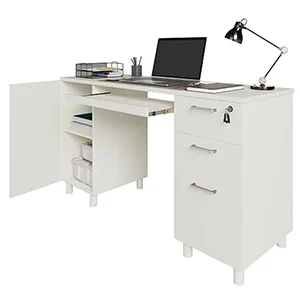 Venice desk with open storage cabinet door