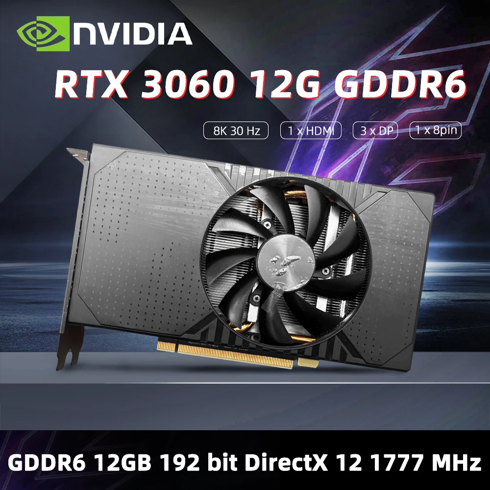 VIDIA GeForce RTX 3060 12GB GDDR6 Ampere Power for Smooth 1080p/1440p Gaming with Ray Tracing and DLSS 1