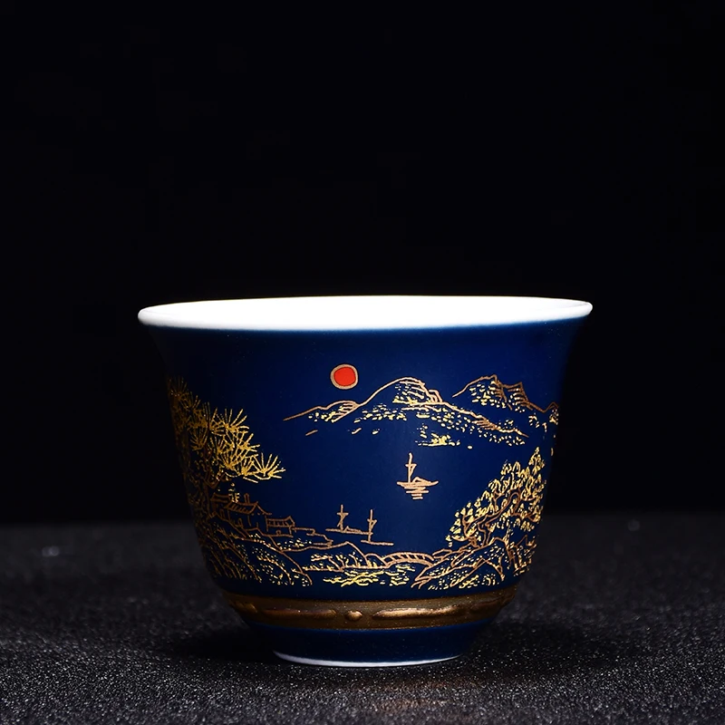 Chinese Blue and white porcelain Tea Cups Anti Scaling Handmade Tea Bowl Imperial court Style luxury tea cup Single Cup set