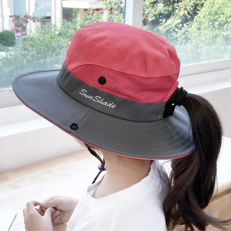Women Bucket Hat Sun Hat Outdoor UV Protection Bucket Hat Women Panama Summer Wide Brim