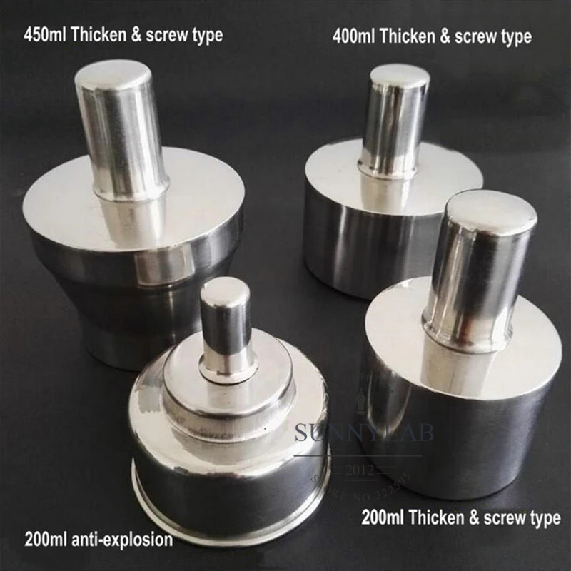 100ml/200ml/400ml/450ml Anti-explosion and Thicken 304 Stainless Steel Alcohol Burner Lamp with wick for Laboratory experiments