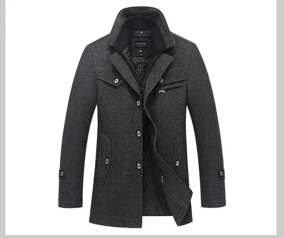 Description Picture 5 of itemMen's Wool Coats & Jackets Winter Mens Casual Warm Outerwear Jacket Overcoat Pea Coat holyrising #18092