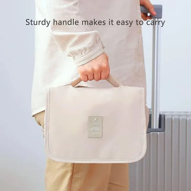 Borsa da Viaggio per Trucchi, Astuccio Portaoggetti per Articoli da Toeletta ad Alta Capacità, Organizer da Viaggio per Make-up, Borsa Beauty Impermeabile, Borsa da Bagno - immagine 5