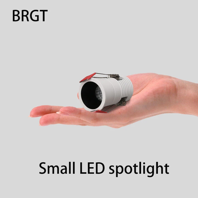 BRGT LED Small Spotlights Mini Ceiling Spots Recessed Downlight 3W5W7W12W12W Focos Lamp For Home Shop Jewelry Show Lighting
