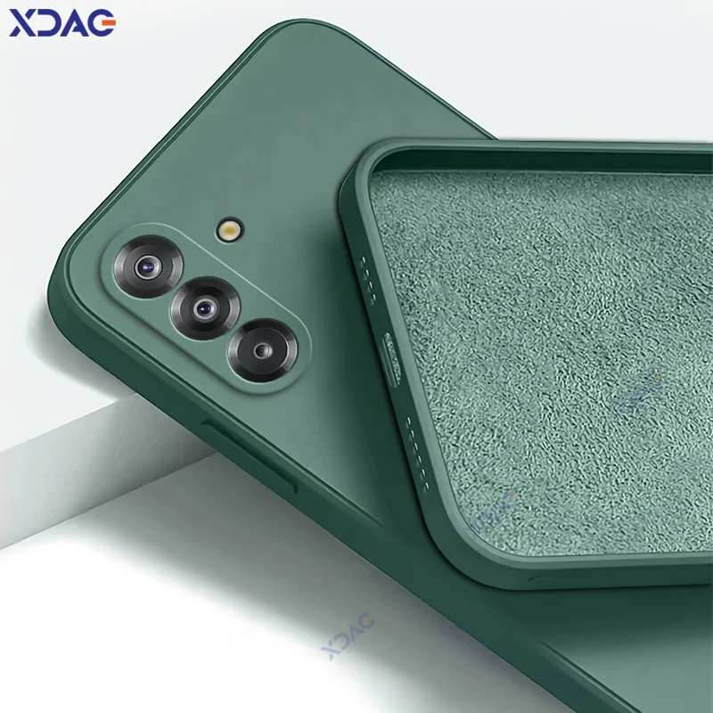 Luxury Cellphone Case with Camera Protection - Soft Square Liquid Silicone Armor Cover