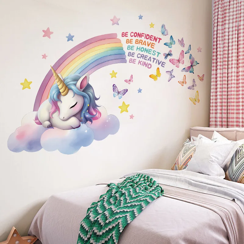 UnicornVinylChildWallStickerForBabyRoomDecorationBedroom
