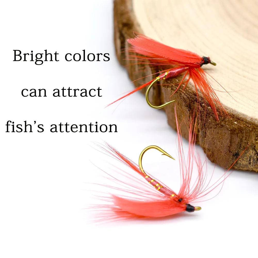 MNFT Red Mosquito Bait Lures 10# Hooks Trout Flies Fly Fishing Fly Nymphs Lure 10PCS