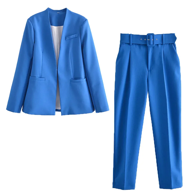 Women's Pants Suit Ladies Blazers Jackets Coat Workwear Outwear Solid