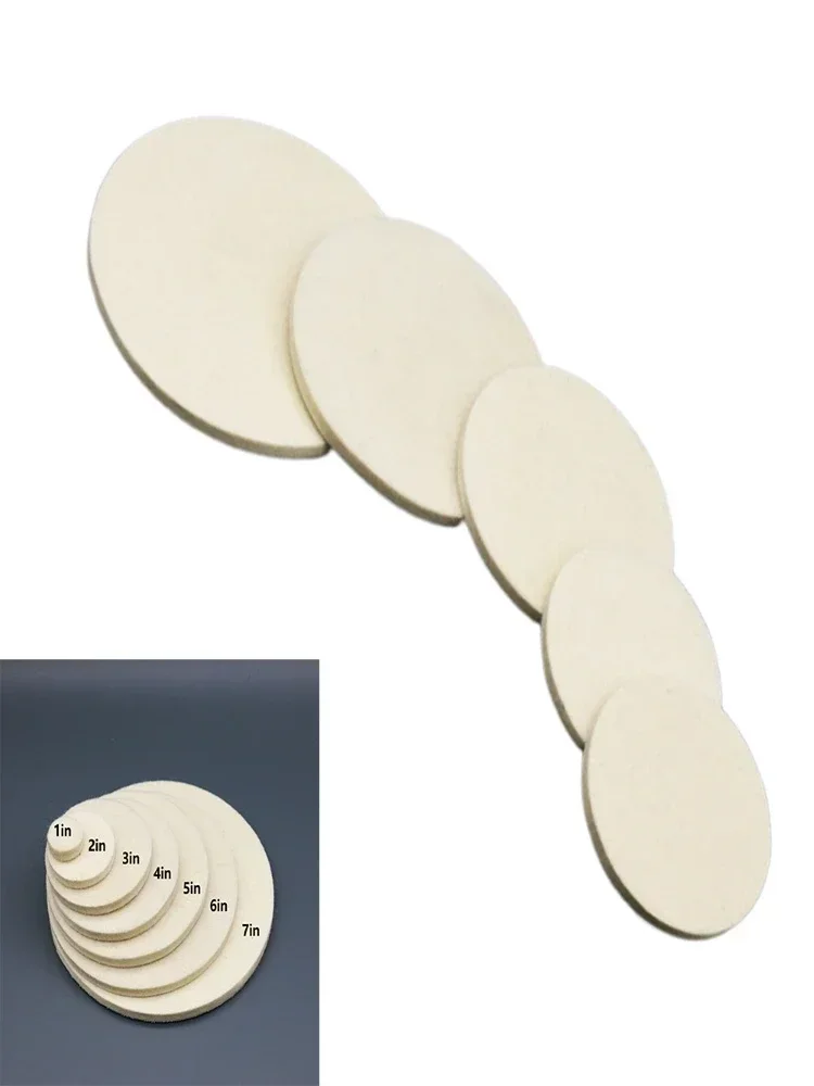 Car Polishing Pad 2pcs Wool Felt Polishing Pad Wheel Repair Scratches For Car Glass Stainless Steel Fine Wool Felt Polishing Wheel Soft Elastic