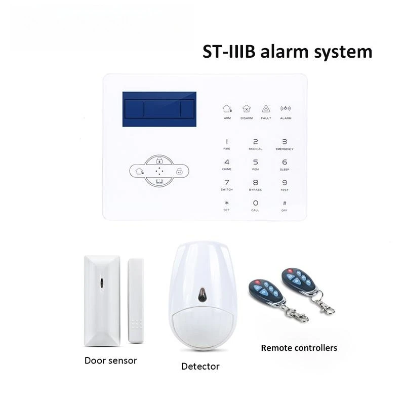 

Focus Wireless Security Alarm System ST-IIIB GSM PSTN Network 433MHz 868MHz French English with PIR Motion Sensor Door Sensor