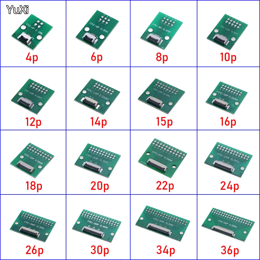 

FPC FFC Flexible Cable Adapter Board 0.5mm Pitch Connector SMT to 2.54mm 4P/6P/8P/10P/12P/14P/15P/16P/18P/20P/22P/24P/26P/30P